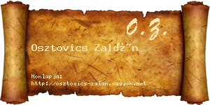 Osztovics Zalán névjegykártya
